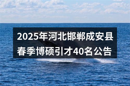 2025年河北邯郸成安县春季博硕引才40名公告 图片