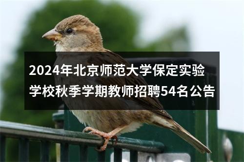 2024年北京师范大学保定实验学校秋季学期教师招聘54名公告 图片