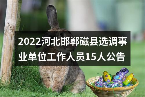 2022河北邯郸磁县选调事业单位工作人员15人公告 图片