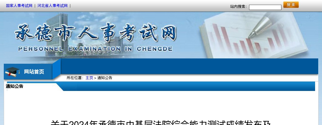 2024年承德市中基层法院综合能力测试成绩公示及资格审核公告 图片